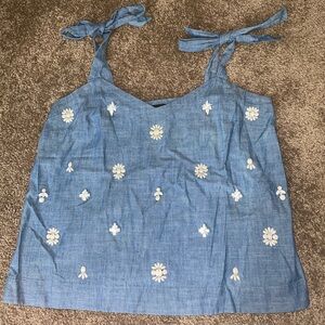 J. Crew Light Blue Chambray Top